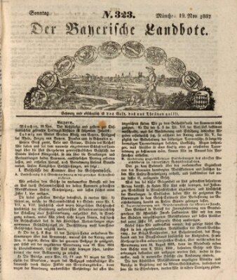 Der Bayerische Landbote Sonntag 19. November 1837