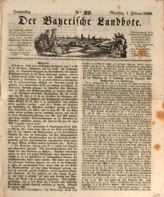Der Bayerische Landbote Donnerstag 1. Februar 1838