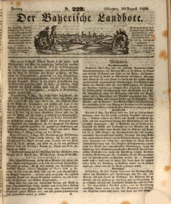 Der Bayerische Landbote Freitag 10. August 1838