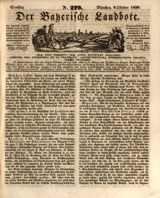 Der Bayerische Landbote Samstag 6. Oktober 1838