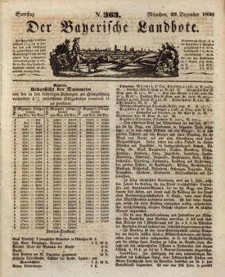 Der Bayerische Landbote Samstag 29. Dezember 1838