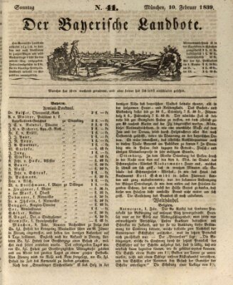 Der Bayerische Landbote Sonntag 10. Februar 1839