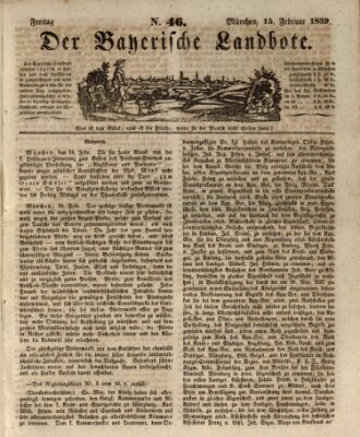 Der Bayerische Landbote Freitag 15. Februar 1839