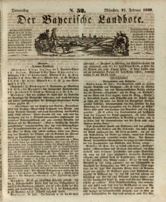 Der Bayerische Landbote Donnerstag 21. Februar 1839