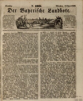 Der Bayerische Landbote Samstag 13. April 1839
