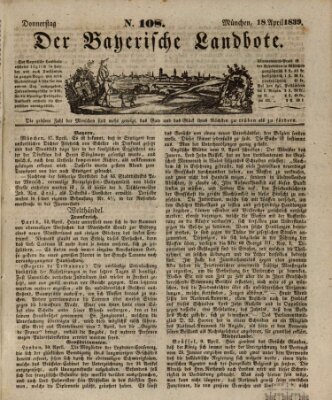 Der Bayerische Landbote Donnerstag 18. April 1839
