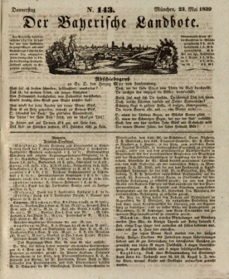 Der Bayerische Landbote Donnerstag 23. Mai 1839