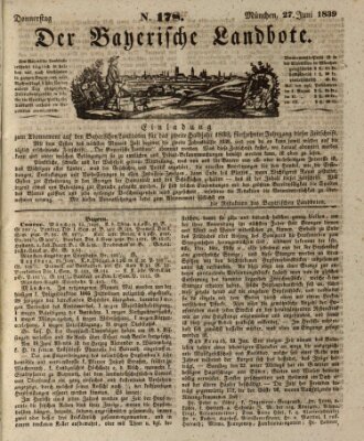 Der Bayerische Landbote Donnerstag 27. Juni 1839