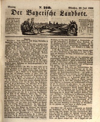 Der Bayerische Landbote Montag 29. Juli 1839