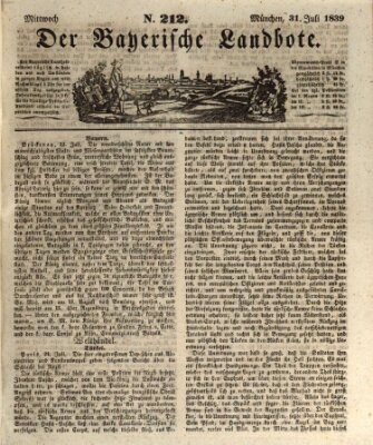 Der Bayerische Landbote Mittwoch 31. Juli 1839