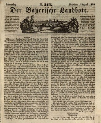 Der Bayerische Landbote Donnerstag 1. August 1839