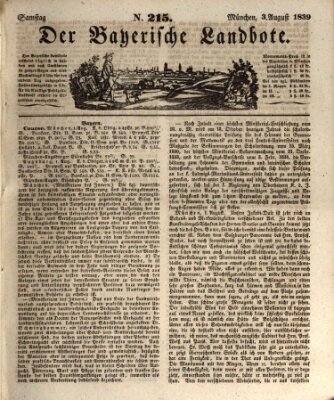 Der Bayerische Landbote Samstag 3. August 1839