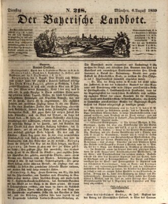 Der Bayerische Landbote Dienstag 6. August 1839