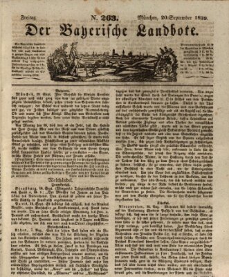 Der Bayerische Landbote Freitag 20. September 1839