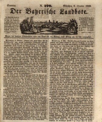Der Bayerische Landbote Sonntag 6. Oktober 1839