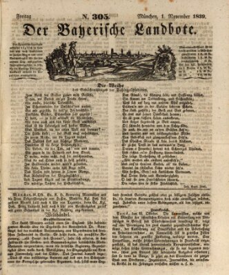 Der Bayerische Landbote Freitag 1. November 1839