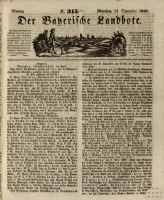 Der Bayerische Landbote Montag 11. November 1839