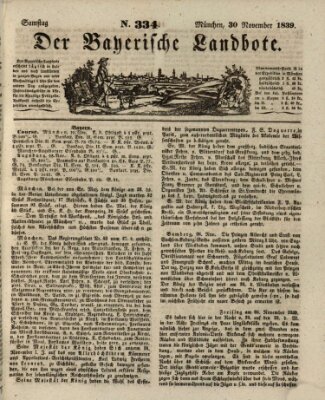 Der Bayerische Landbote Samstag 30. November 1839