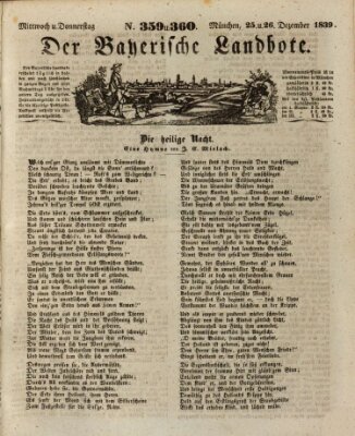Der Bayerische Landbote Mittwoch 25. Dezember 1839