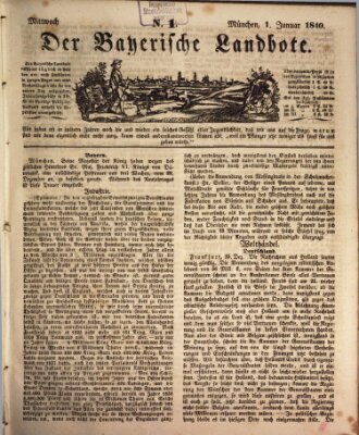 Der Bayerische Landbote Mittwoch 1. Januar 1840