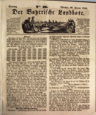 Der Bayerische Landbote Sonntag 26. Januar 1840