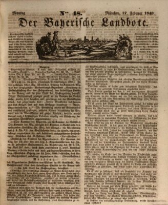 Der Bayerische Landbote Montag 17. Februar 1840