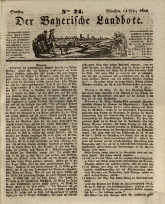 Der Bayerische Landbote Samstag 14. März 1840