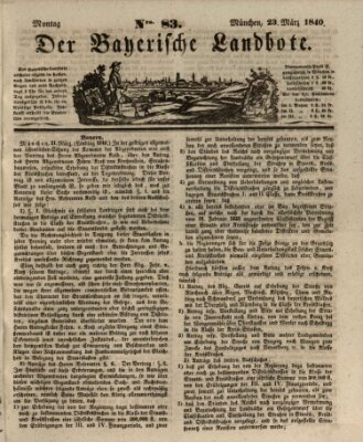Der Bayerische Landbote Montag 23. März 1840