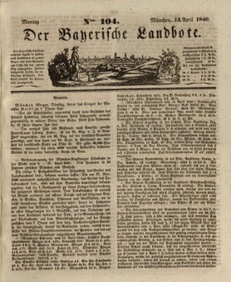 Der Bayerische Landbote Montag 13. April 1840