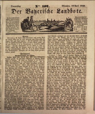 Der Bayerische Landbote Donnerstag 16. April 1840