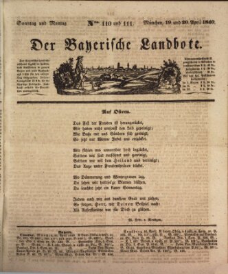 Der Bayerische Landbote Sonntag 19. April 1840