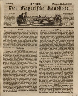 Der Bayerische Landbote Mittwoch 22. April 1840