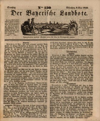 Der Bayerische Landbote Samstag 9. Mai 1840
