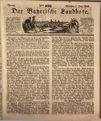 Der Bayerische Landbote Montag 1. Juni 1840