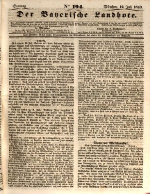 Der Bayerische Landbote Sonntag 12. Juli 1840