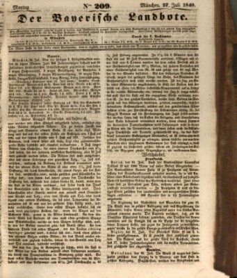 Der Bayerische Landbote Montag 27. Juli 1840
