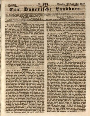 Der Bayerische Landbote Sonntag 27. September 1840