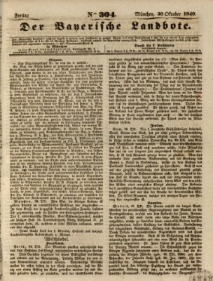 Der Bayerische Landbote Freitag 30. Oktober 1840