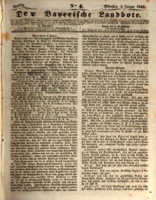 Der Bayerische Landbote Montag 4. Januar 1841