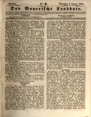 Der Bayerische Landbote Samstag 9. Januar 1841