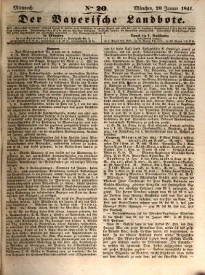 Der Bayerische Landbote Mittwoch 20. Januar 1841