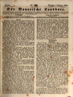 Der Bayerische Landbote Freitag 5. Februar 1841