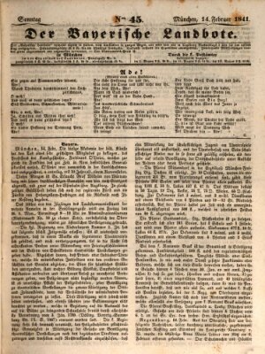Der Bayerische Landbote Sonntag 14. Februar 1841