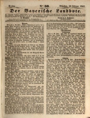 Der Bayerische Landbote Freitag 19. Februar 1841
