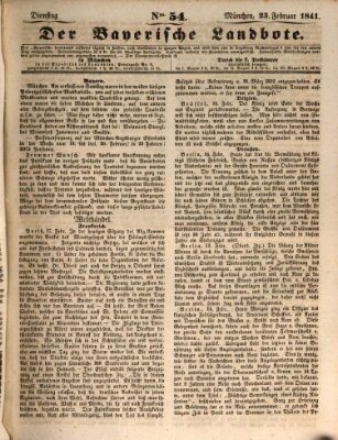 Der Bayerische Landbote Dienstag 23. Februar 1841