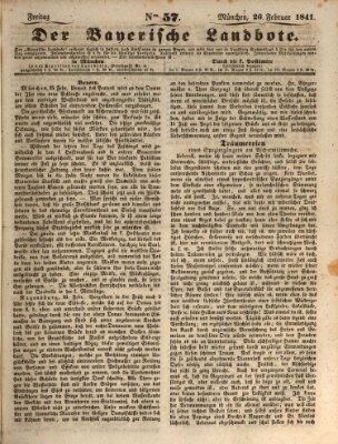Der Bayerische Landbote Freitag 26. Februar 1841