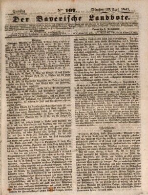 Der Bayerische Landbote Samstag 17. April 1841