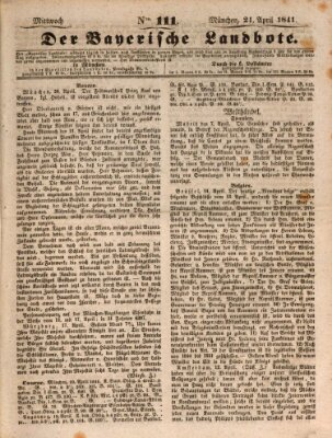 Der Bayerische Landbote Mittwoch 21. April 1841