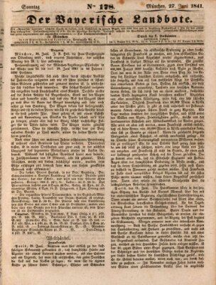 Der Bayerische Landbote Sonntag 27. Juni 1841