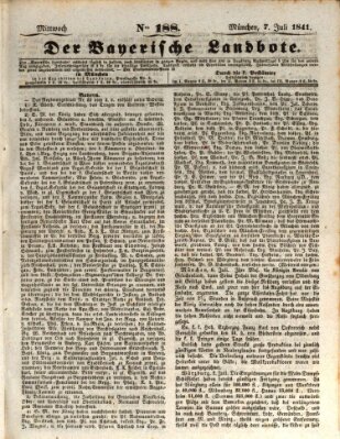Der Bayerische Landbote Mittwoch 7. Juli 1841